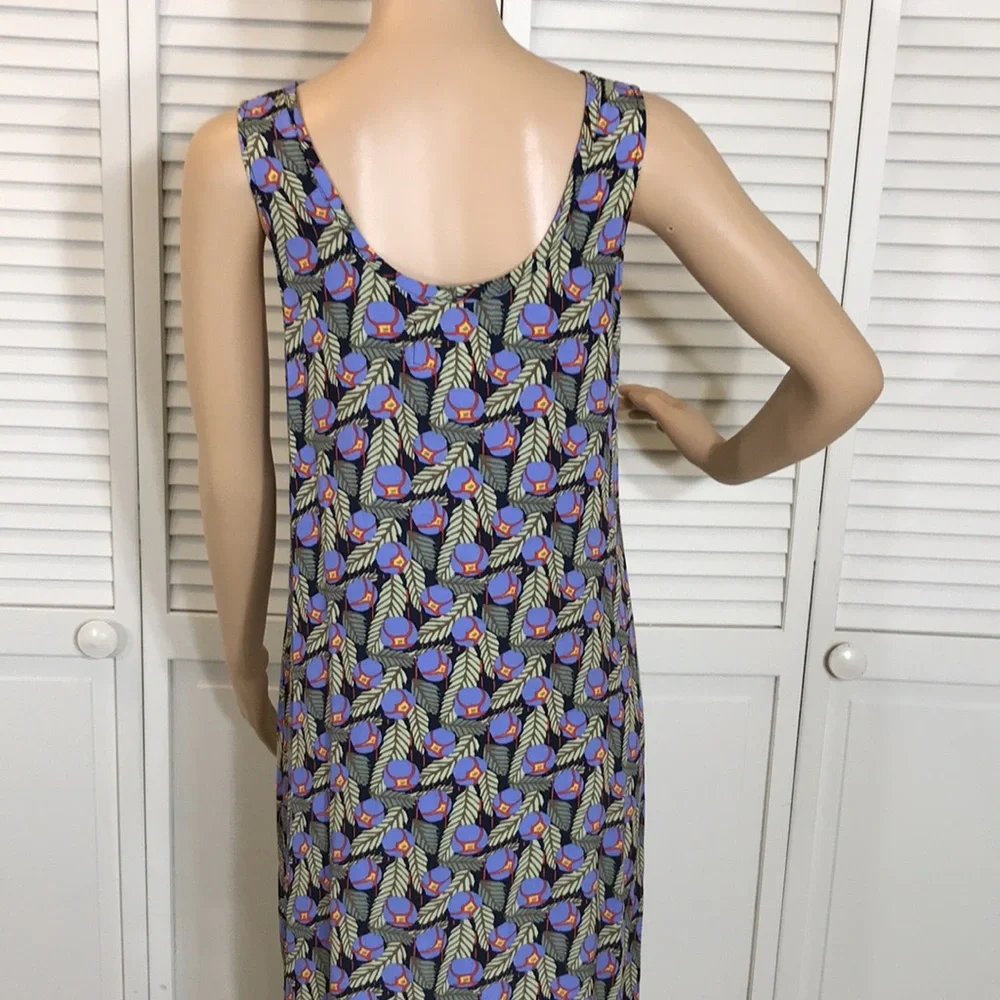 Flax Sleeveless Maxi Dress in Purple and Green Floral Print - Picture 10 of 13